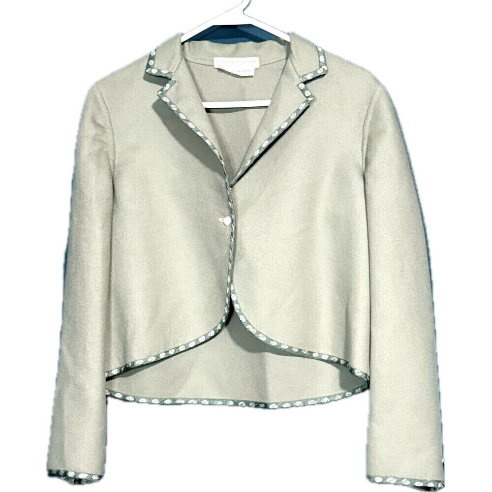Geoffrey Beene 80's 90's Taupe Light Wool Jacket / Blazer Sz 8 DAYTONS OVAL ROOM